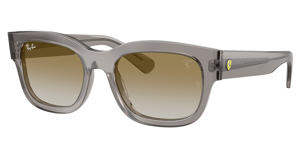 Ray-Ban RB2228M rectangle sunglasses in Transparent Grey/Clear Grad Brown Mir Gold
