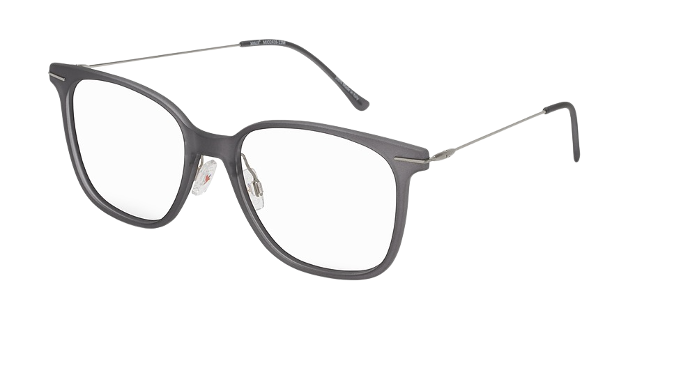Matte Translucent Grey with Silver temples