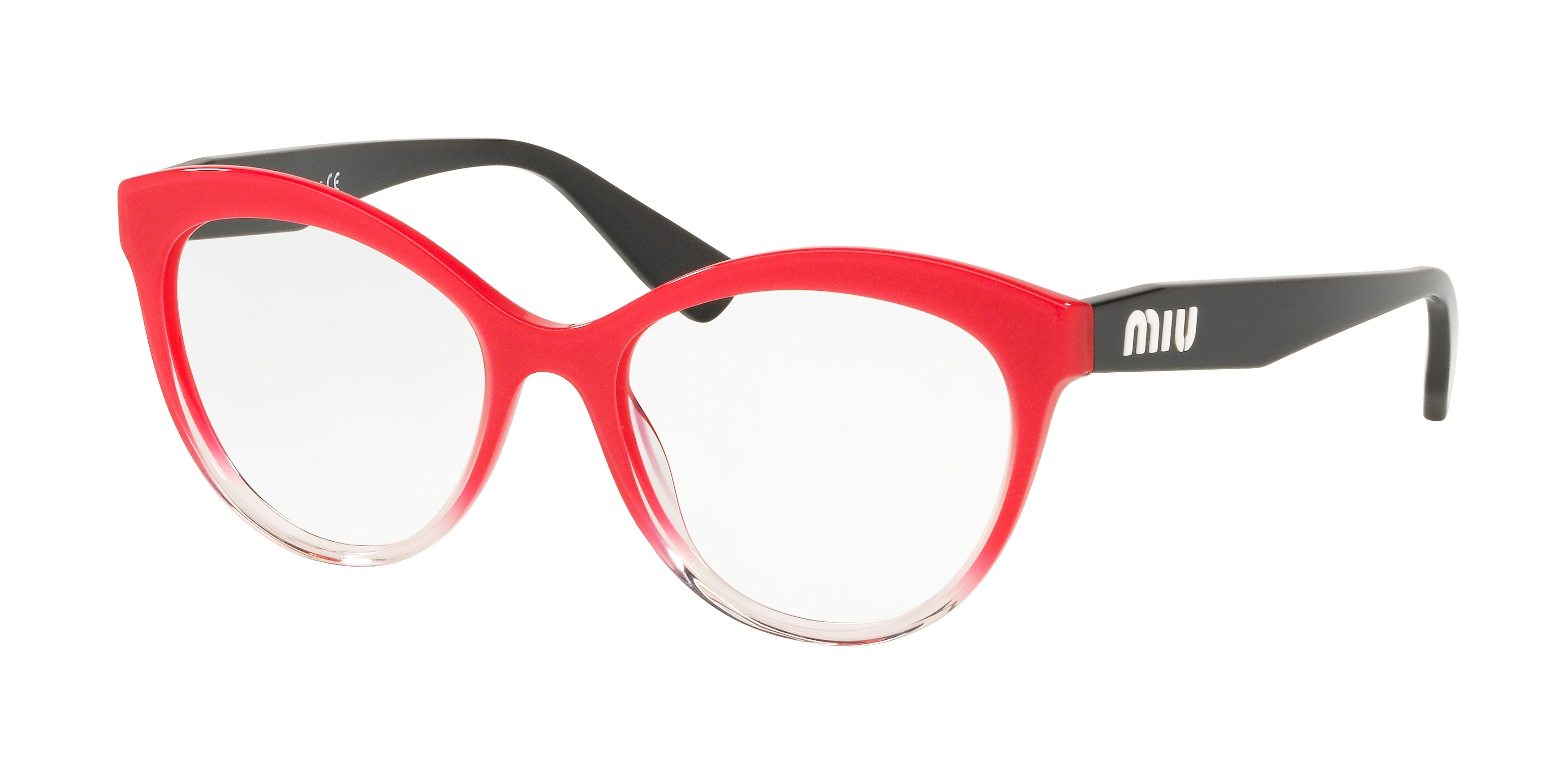 Miu Miu MU 04RV round eyeglasses in Raspberry Glitter Gradient