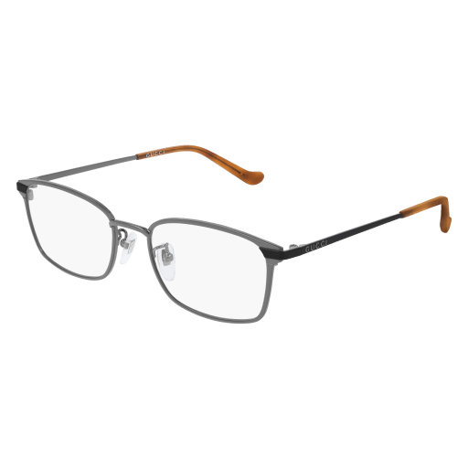 Gucci GG0579OK rectangle eyeglasses in Ruthenium Black Transparent
