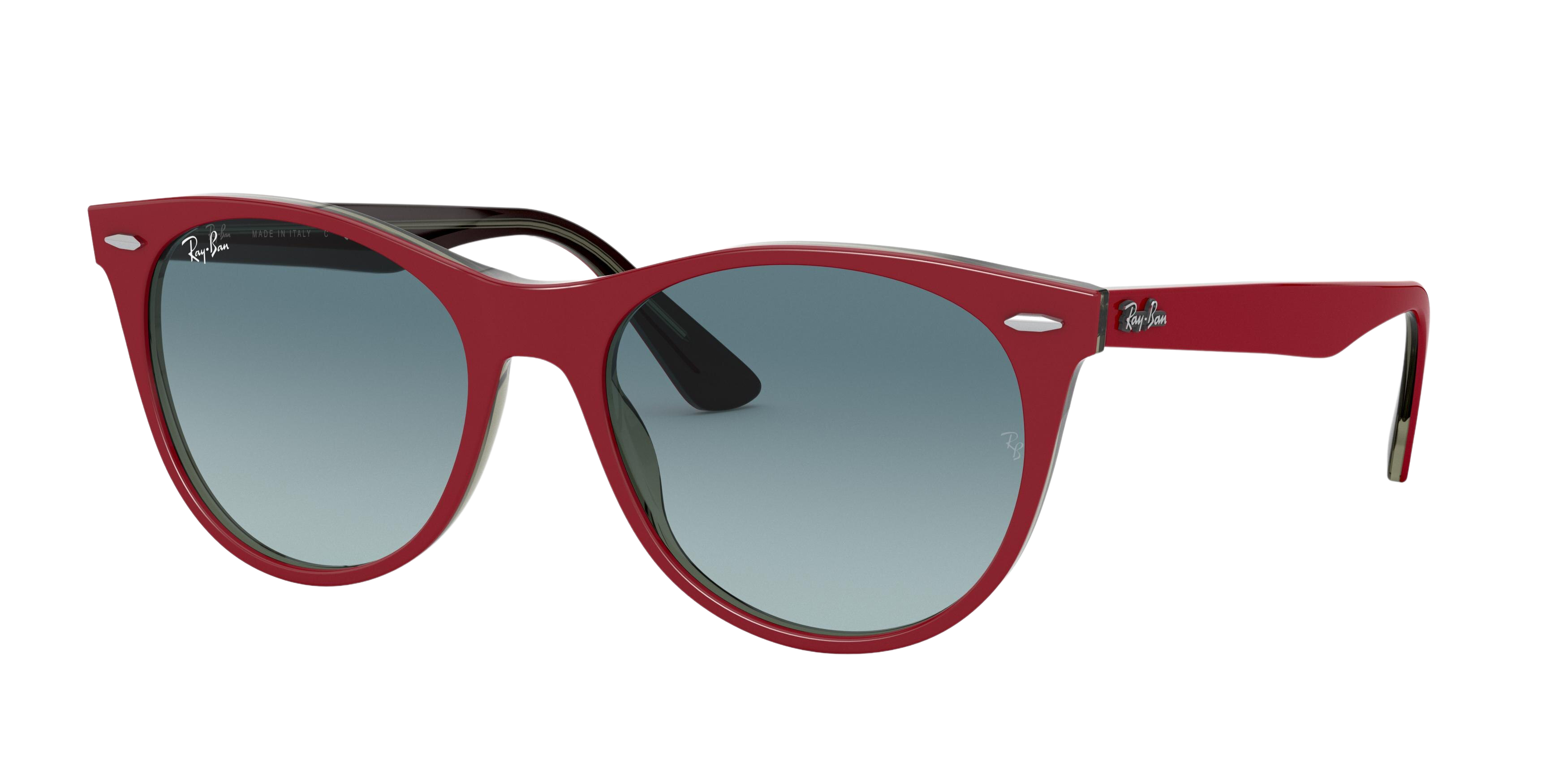 Ray-Ban RB2185 round sunglasses in Red on Trasparent Grey