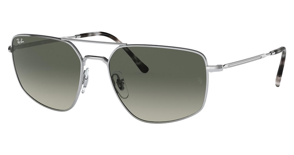 Ray-Ban RB3666 aviator sunglasses in Silver/Grey Gradient Dark Grey