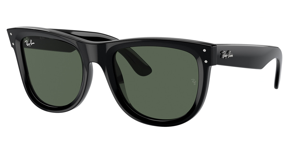 Ray-Ban RBR0502S WAYFARER REVERSE round sunglasses in Black/Dark Green