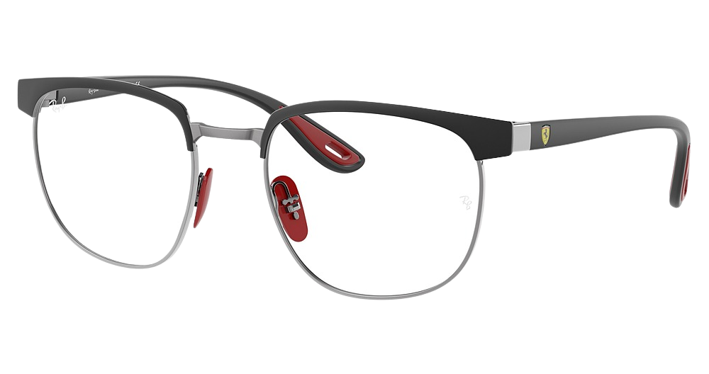 Ray-Ban RX3698VM round eyeglasses in Matte Black on Matte Gunmetal