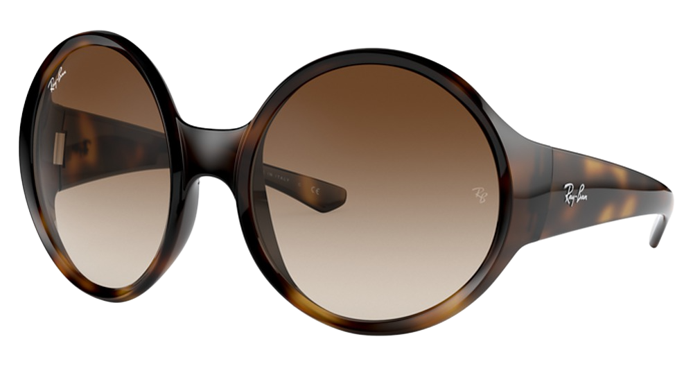 Ray-Ban RB4345 round sunglasses in Havana/Brown Gradient Dark Brown
