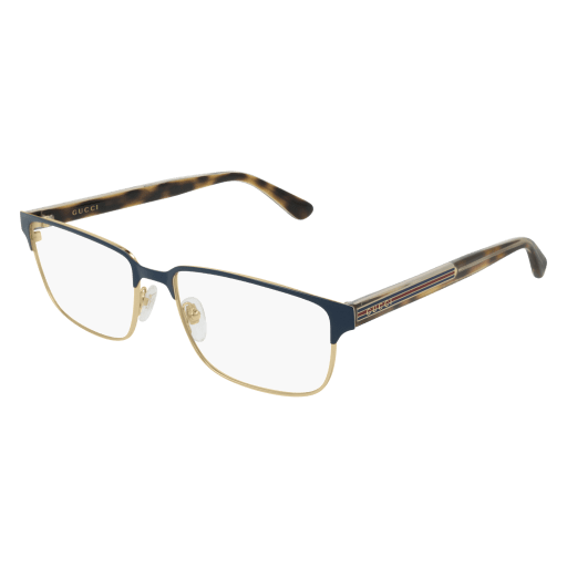 Gucci GG0383O rectangle eyeglasses in Blue Havana Transparent