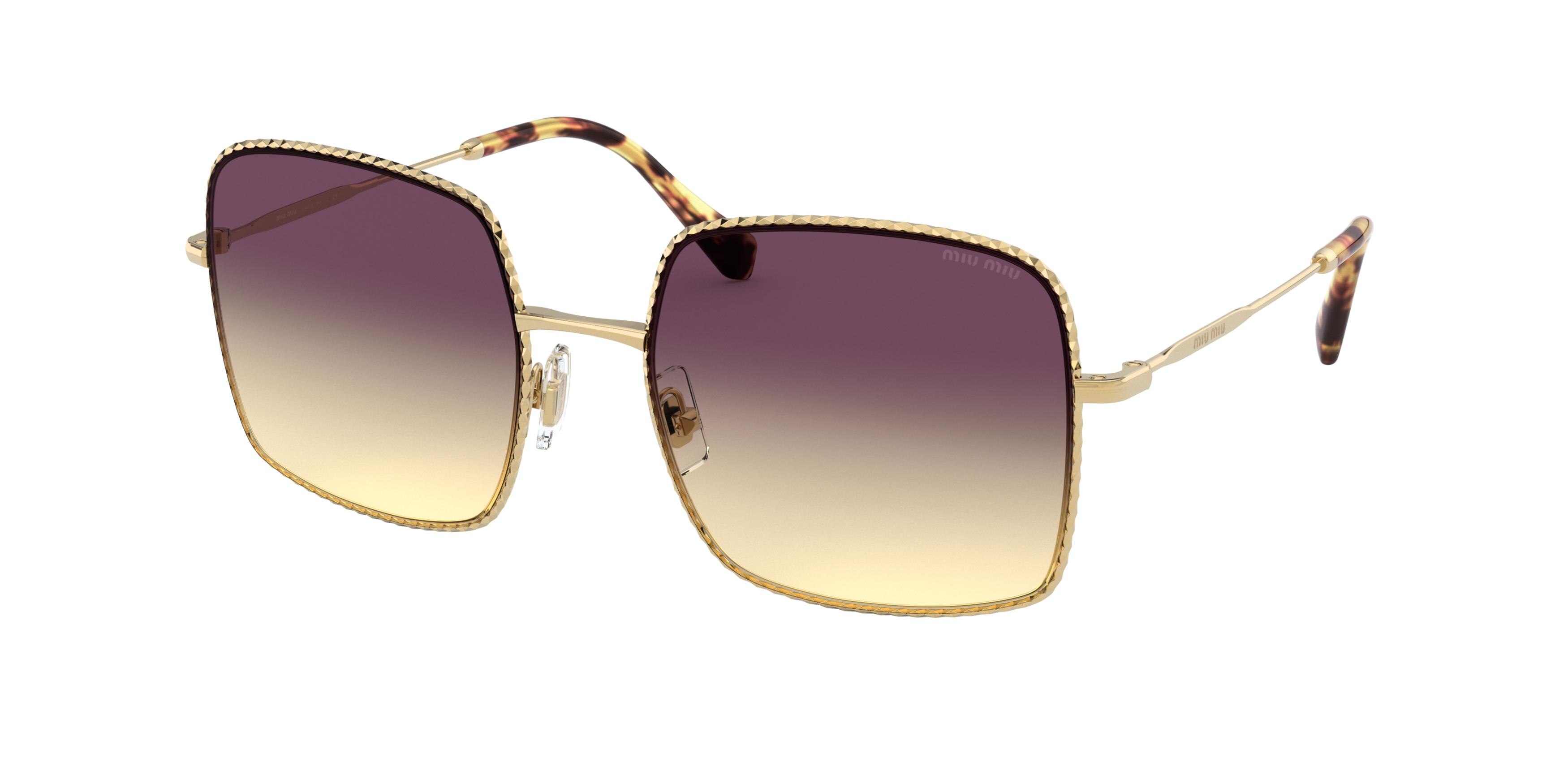 Miu Miu MU 61VS rectangle sunglasses in Gold