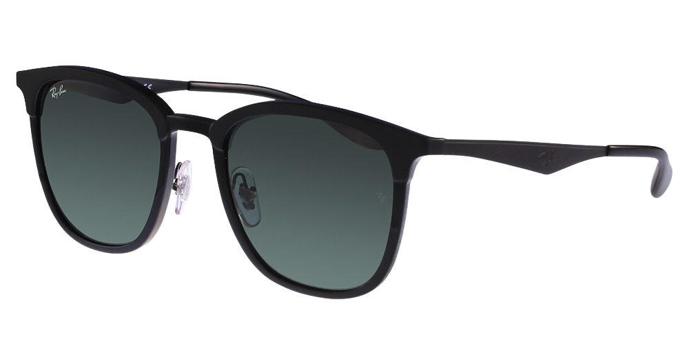 Ray-Ban RB4278 square sunglasses in Black on Matte Black/Dark Green