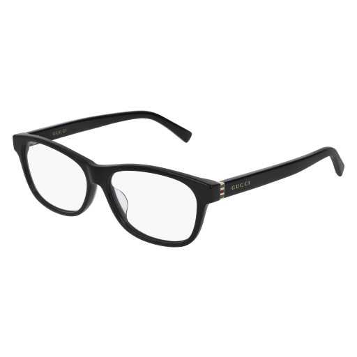 Gucci GG0458OA round eyeglasses in Black Gold Transparent