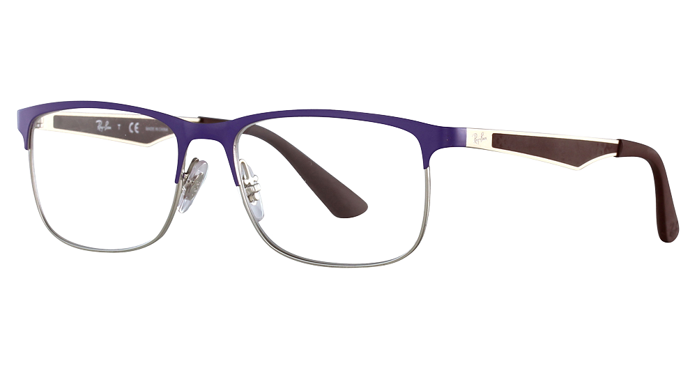 Ray-Ban RY1052 square eyeglasses in Silver Top Matte Violet