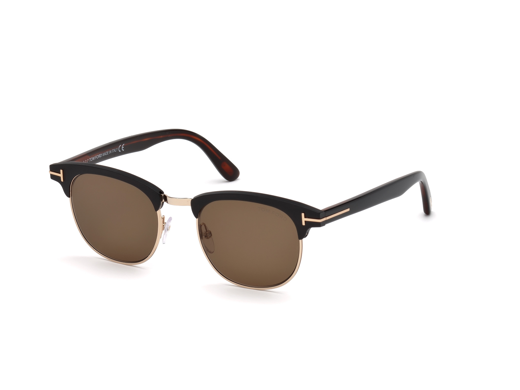 Tom Ford FT0623 Laurent-02 square sunglasses in Matte Black, Rose Gold, Classic