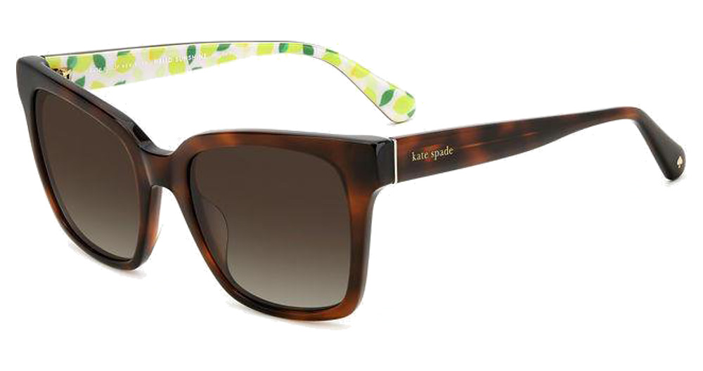 Kate Spade HARLOW/G/S rectangle sunglasses in Havana/Brown Shaded