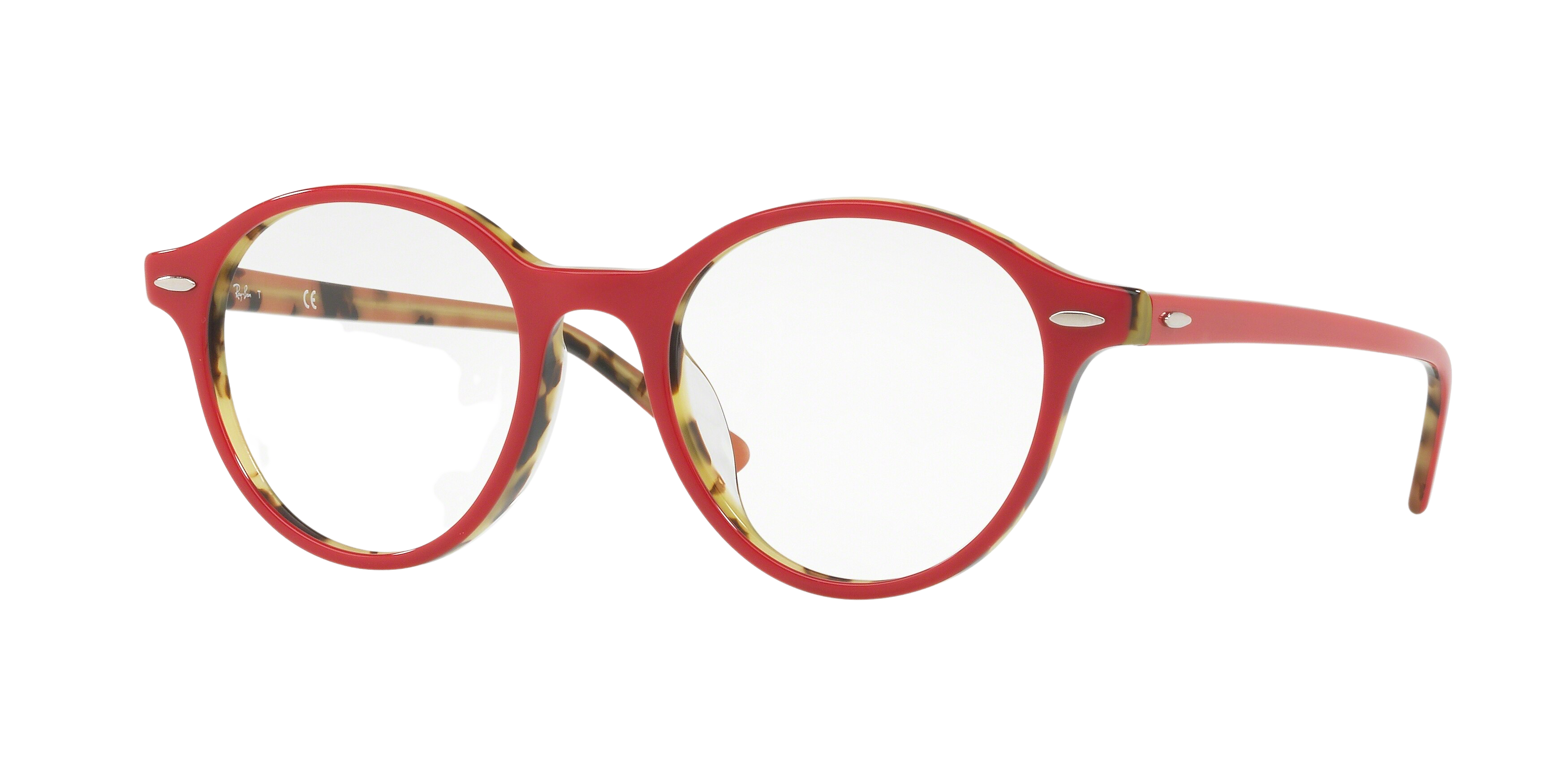 Ray-Ban RX7118F square eyeglasses in Top Bordeaux on Green Havana