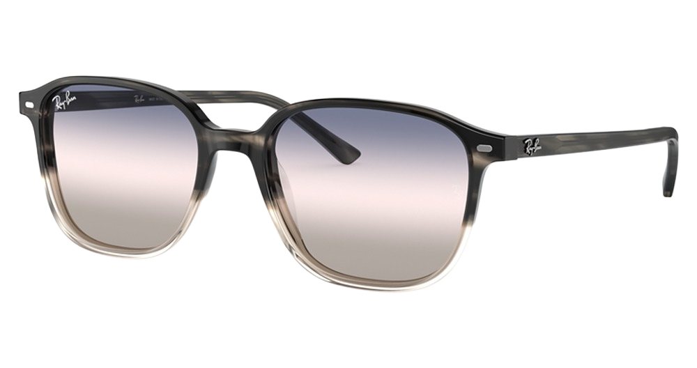 Ray-Ban RB2193F LEONARD round sunglasses in Gradient Grey Havana/Pink Grad Blue Grad Grey