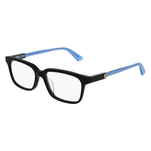 Gucci GG0557OJ rectangle eyeglasses in Black Blue Transparent
