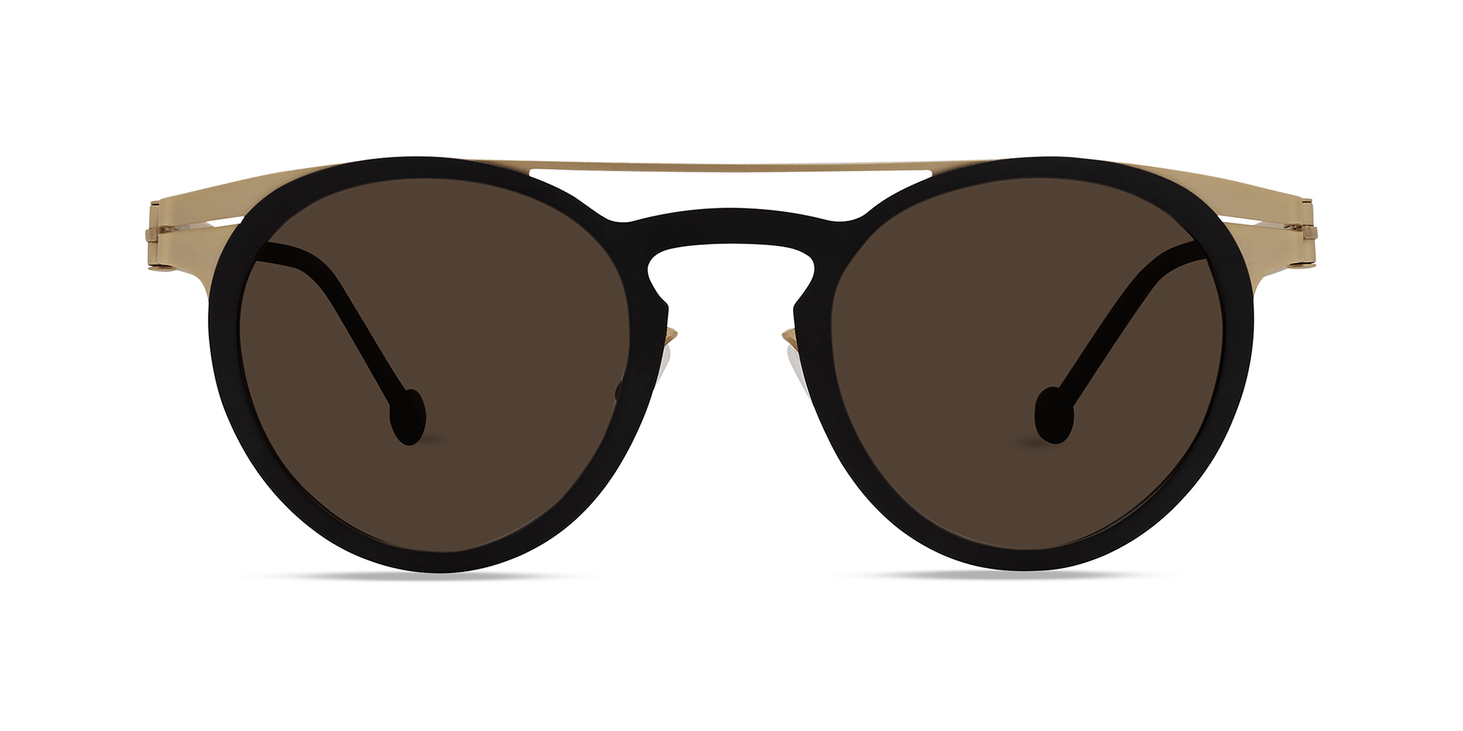 Modo DARSENA round sunglasses in Black/Gold