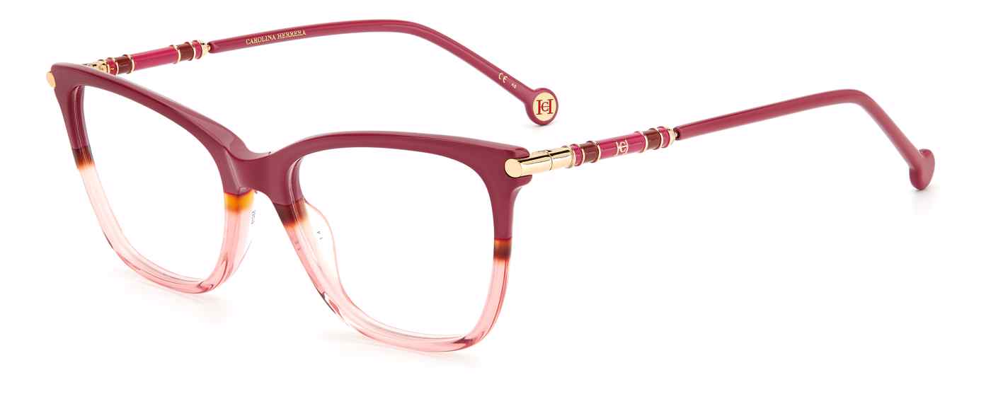 Carolina Herrera CH-0028 square eyeglasses in Cherry Havana