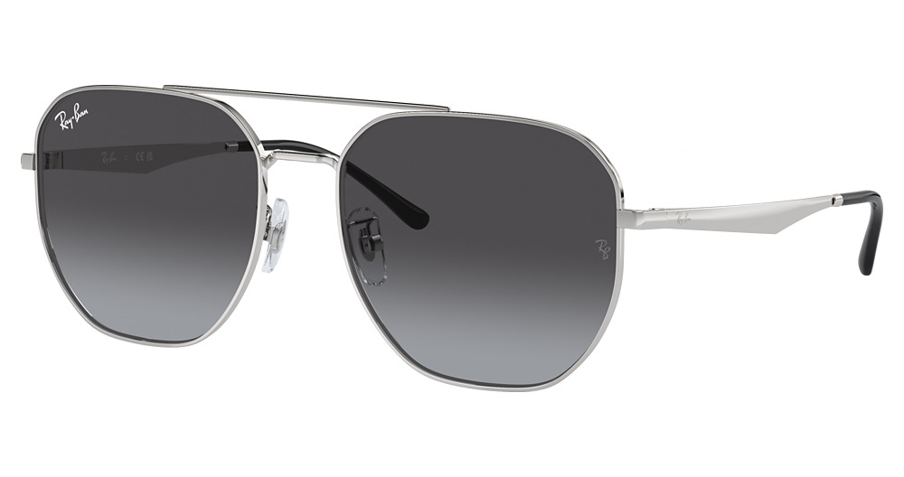 Ray-Ban RB3724D aviator sunglasses in Silver/Grey Gradient