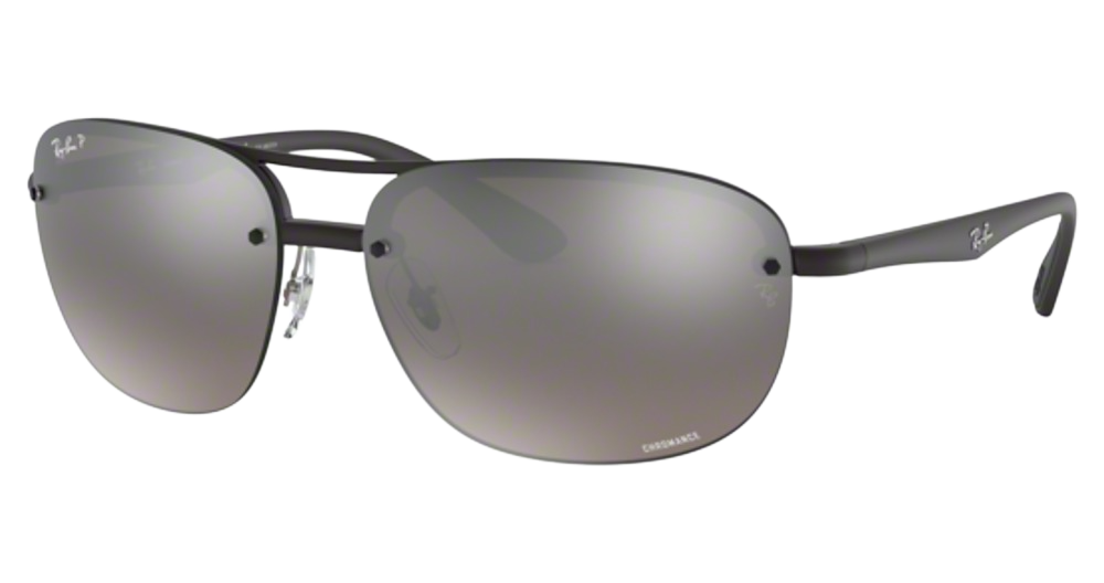 Ray-Ban RB4275CH aviator sunglasses in Matte Black/Grey Mirror Silver