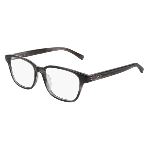 Gucci GG0455OA rectangle eyeglasses in Havana Ruthenium Transparent
