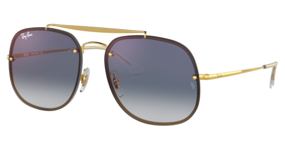 Ray-Ban RB3583N BLAZE THE GENERAL aviator sunglasses in Arista/Clear Gradient Blue Mirror Red