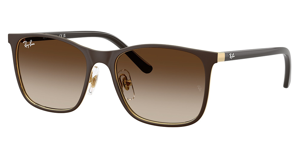 Ray-Ban RJ9551S round sunglasses in Matte Brown on Arista/Gradient Brown