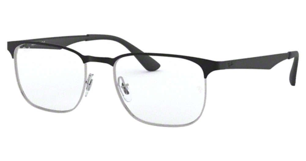 Ray-Ban RX6363 square eyeglasses in Black on Silver