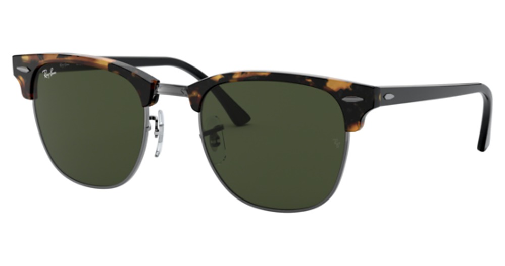 Ray-Ban RB3016 CLUBMASTER sunglasses in Spotted Black Havana/G 15 Green