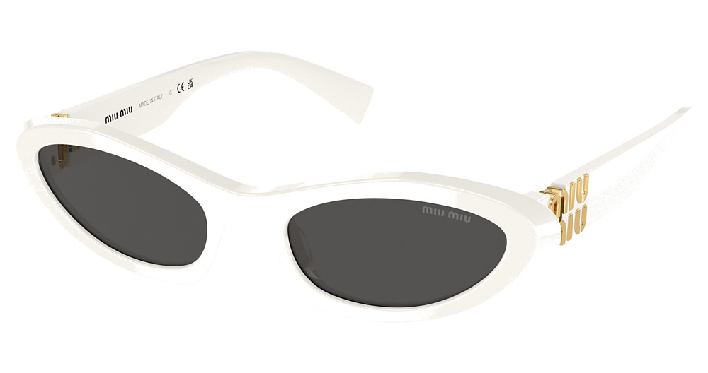 Miu Miu MU 09YS cateye sunglasses in White/Dark Grey
