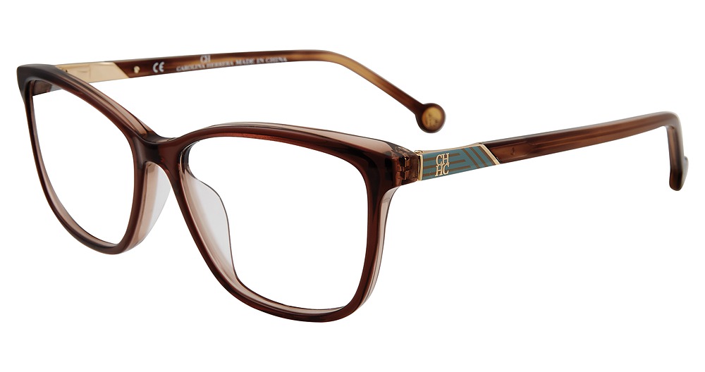 Carolina Herrera VHE799K round eyeglasses in Brown 0 Z28